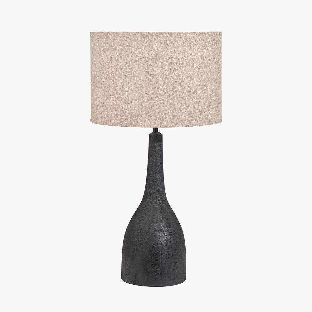 Corella Black Mango Wood Curved Table Lamp - Base Only
